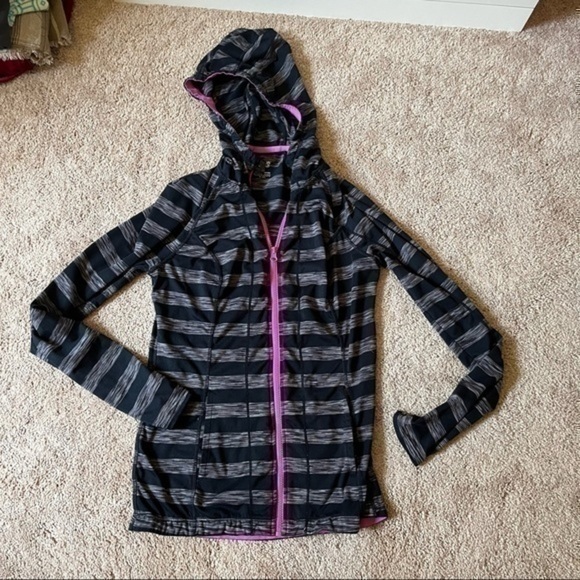 Lukka striped athletic zip up hoodie - Picture 2 of 8